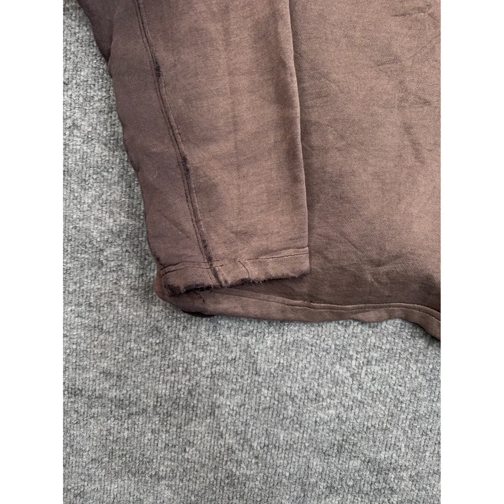 Foot Locker Vintage Quarter Zip Sweatshirt Men Medium Brown Sun Faded Distressed
